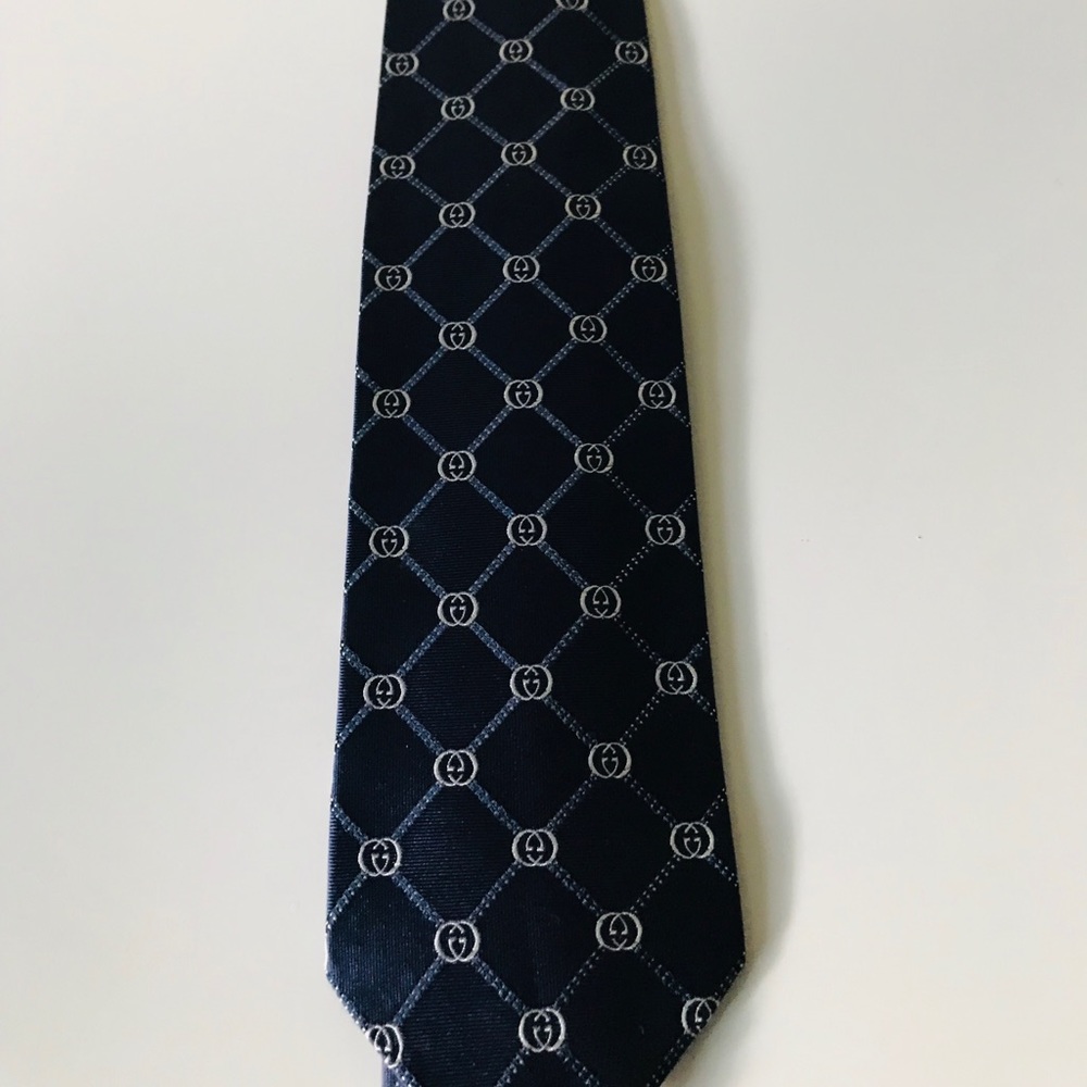 Dark Blue Gucci tie